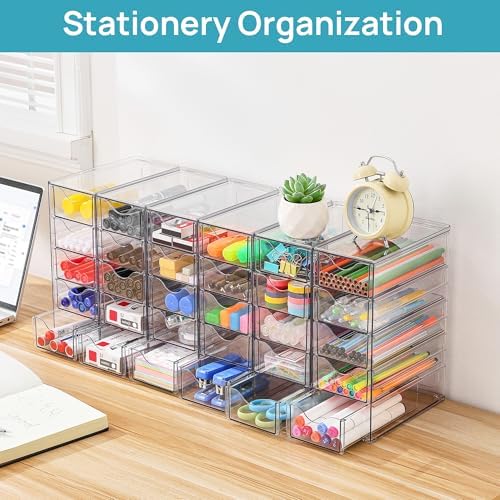 Vtopmart Acrylic Desk Organizer with 30 Drawers for Office, Makeup, Crafts - Image 3