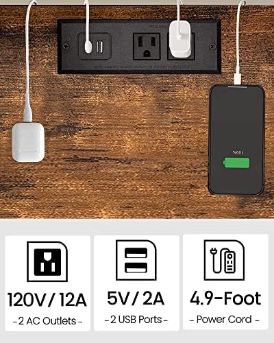 TUTOTAK End Table with Charging Station, Side Table, Nightstand - Image 6