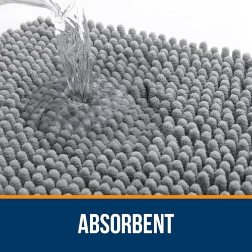 OLANLY Toilet Rugs U-Shaped 20x20, Soft Absorbent Chenille Contour Rugs - Image 4
