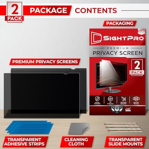 SightPro 23.8 Inch 16:9 [2 Pack] Computer Privacy Screen Filter for Monitor - Privacy Shield and Anti-Glare Protector - Image 6