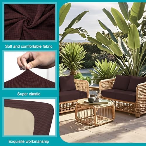 12 Pcs Outdoor Cushion Covers, Patio Sofa Cushion Covers Replacement - Image 4