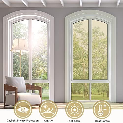 KESPEN Window Privacy Film One Way Static Cling Tint, Gold, 35.4InX8.2Ft - Image 5