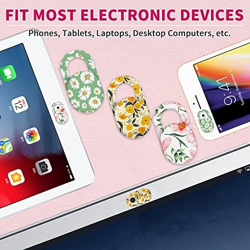 Yilador Laptop Camera Cover Slide Cute (6 Pack), Ultra Thin Webcam Cover for iPhone iPad MacBook Pro Computer iMac Cell Phone PC Accessories, 0.03" Camera Blocker Slider, Great for Privacy - Flowers - Image 4
