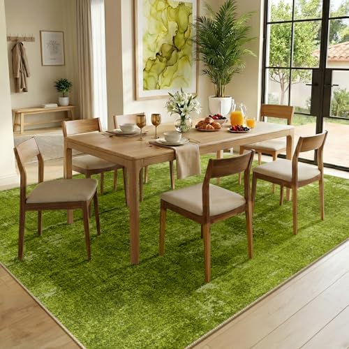 RELEANY Washable 8'x10' Abstract Area Rug for Living Room Grass Green - Image 3