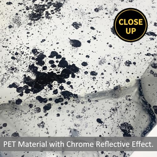 LiveInUrban Vintage Foxed Paint Silver Spots Antique Chrome Reflective Style Wallpaper, Grunge Peel and Stick Contact Paper for Wall Furniture Vanity Dresser Home Decor, 15.35"x39.37" - Image 2