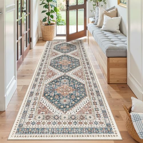 Madane Kitchen Runner 2'6''x8' Soft Rug Runners for Hallways, Navy Blue - Image 3