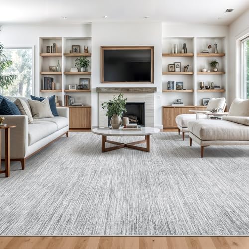 Valenrug 8x10 Area Rugs for Living Room, Large Washable Rug Non Slip Grey by Valenrug