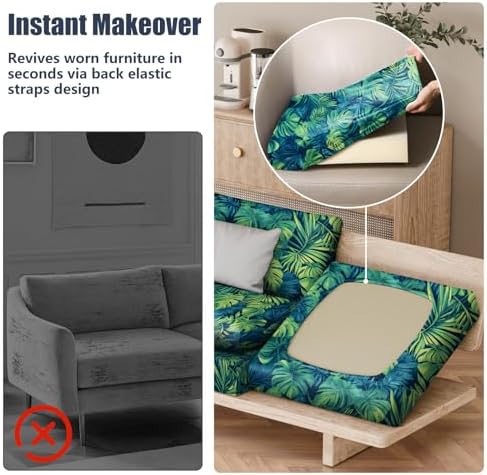8Pcs Outdoor Cushion Covers, Stretch Patio Furniture Couch Chair Slipcovers - Image 5