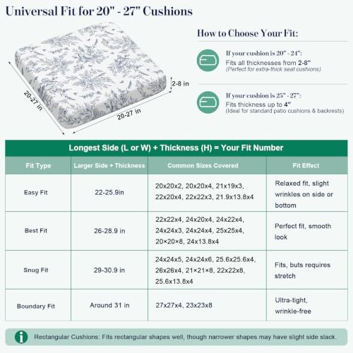 8Pcs Patio Cushion Covers Stretch Outdoor Furniture Protector Slipcovers - Image 3