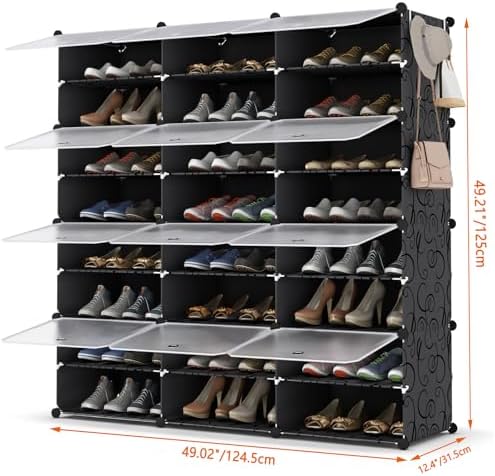 HOMIDEC Shoe Rack Organizer 48 Pair Modular Shoe Storage Cabinet for Closet - Image 3