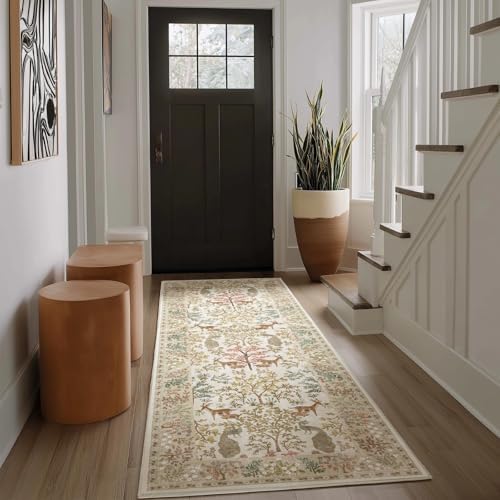 Runner Rug Washable Kitchen Runner: 2'x 6' Hallway Runner Rugs Stain Resistant Non Slip Low Pile Soft Carpet Runner Rugs for Entryway Hallways Bedroom Indoor Laundry Room Farmhouse - Image 2