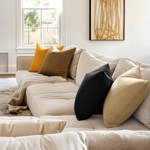 MIULEE Velvet Throw Pillow Covers 20x20 Inch Pack of 2 Black - Image 5