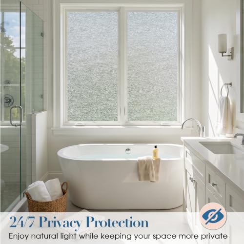 Windimiley Frosted Glass Window Privacy Film, Textured,23.6" x 78.7" - Image 2