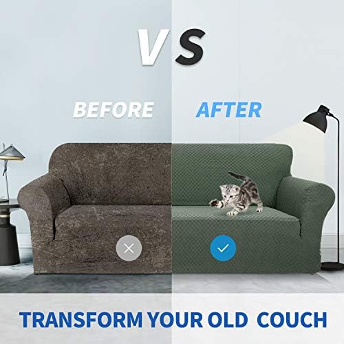 ZNSAYOTX 1 Piece Jacquard Chair Slipcovers for Living Room High Stretch Chair Covers with Arms Anti Slip Pets Friendly Couch Sofa Armchair Cover Furniture Protector (Chair, Army Green) - Image 3