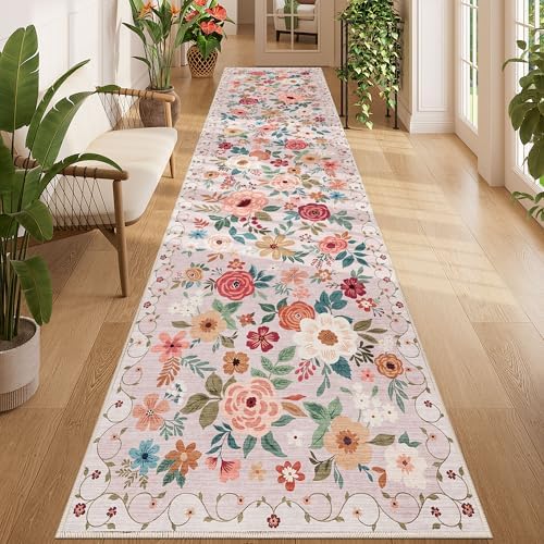 DUKINO 3x12 Washable Runner Rug, Long Hallway Runner Rug Non Slip, Beige by DUKINO