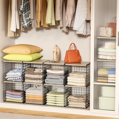 4-Tier Stackable Closet Organizers and Storage, Clothing Cube Shelves - Image 6
