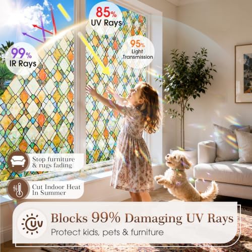 3D Rainbow Stained Glass Window Film for Bathroom - Image 6