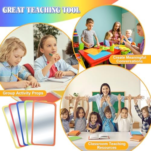 Dandat 50 Pcs 6x4 Shatter Proof Unbreakable Kids Mirrors, Warm Colors - Image 5