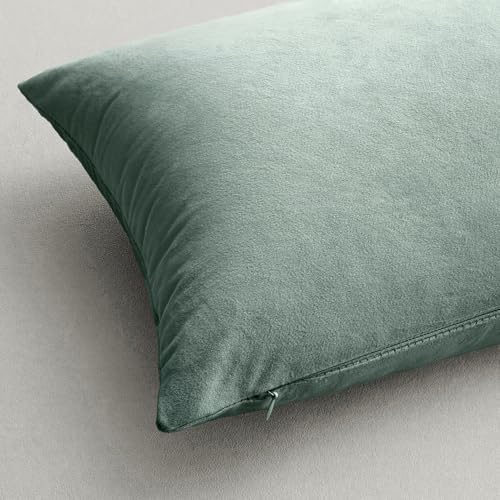 MIULEE Velvet Throw Pillow Covers 18x18 Inch Pack of 2 Aqua Haze - Image 6
