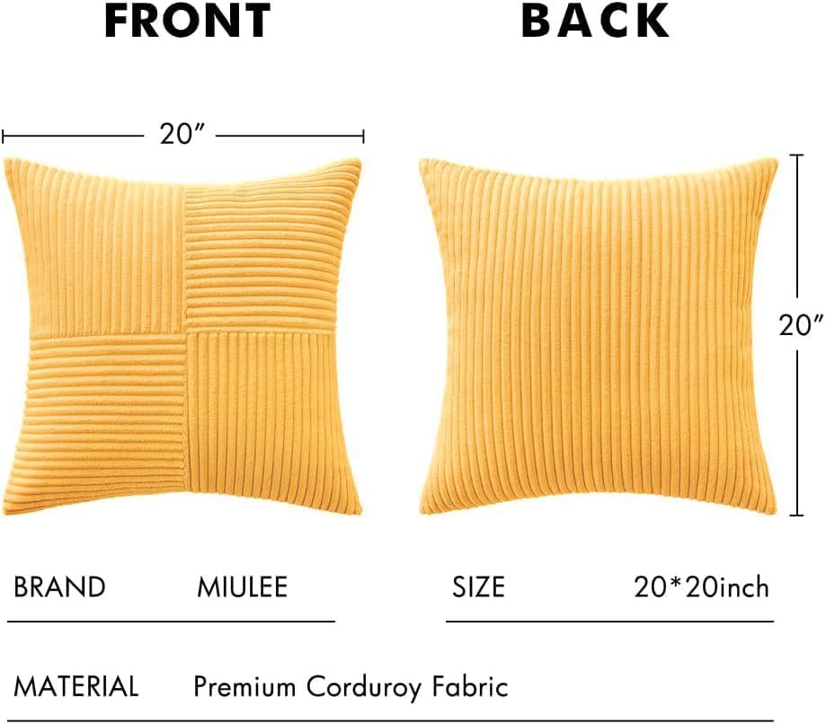 MIULEE Yellow Decorative Throw Pillow Covers for Couch 18x18 Inch - Image 6