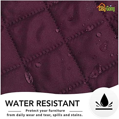 Easy-Going Reversible Couch Cover, Oversized Recliner, Wine/Beige - Image 4