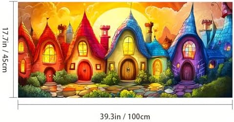 HOMETITUTE Colorful Fantasy Village Window Cling 39.3x17.7 Inch PVC - Image 3