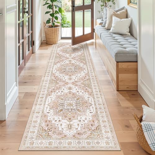 Madane Hallway Runner Rug 2x8 Washable Kitchen Rugs Non-Slip, Pink - Image 3