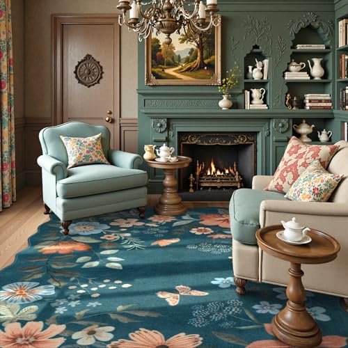 Lahome Floral Washable 6x9 Area Rugs, Soft Bedroom Rugs for Living Room - Image 3