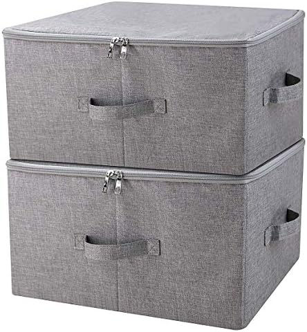 Folding Rigid Storage Baskets for Clothing, Closet Shelf Drawers, 2 pcs by iwillCREATEPRO