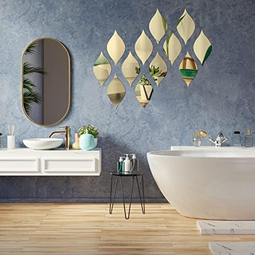 Amyhill 15 Pack Teardop Mirror Stickers Decor, Teardrop, Gold - Image 5