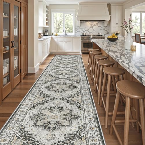 Madane Hallway Runner Rug 3x16 Washable Kitchen Runners Long, Black - Image 2