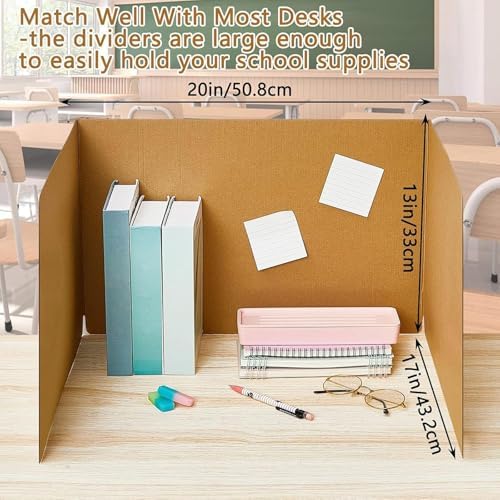 Gueevin 1 Pcs Desk Privacy Boards for Students Classroom, Brown - Image 2