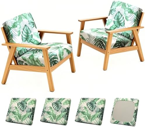 4 Pcs Outdoor Cushion Covers, Patio Sofa Cushion Covers Replacement by BIETYONE
