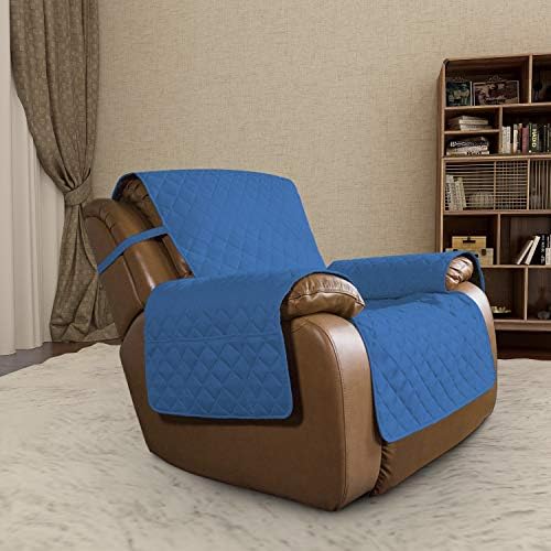 Easy-Going Reversible Couch Cover, Oversized Recliner, Blue/Ivory - Image 2