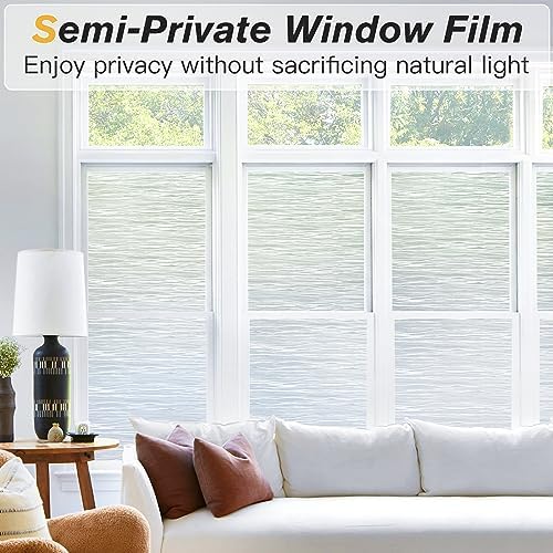 Haton Window Privacy Film, Frosted Glass Non-Adhesive Film, 29.5" x 157.4" - Image 2