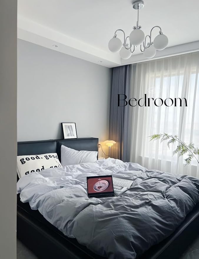 Dimoon 236''x17.7'' Grey Peel and Stick Wallpaper Contact Paper Modern Self Adhesive Wall Paper Removable Renter Friendly Textured Solid Color Shelf Cabinet Vinyl Roll (236''x17.7'',Silver Grey) - Image 7