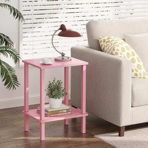TUTOTAK End Table, Side Table, Nightstand, 2-Tier Storage Shelf - Image 2