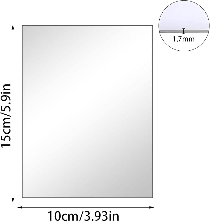 4'' x 6'' x 0.07'' Acrylic Mirror Tiles for Wall Decor, 10Pcs - Image 2