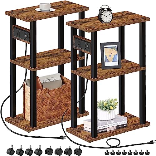 TUTOTAK Small Narrow Side Table, Set of 2 Skinny End Table by ChoosetutotakFurnitureBuildYourCozyHome