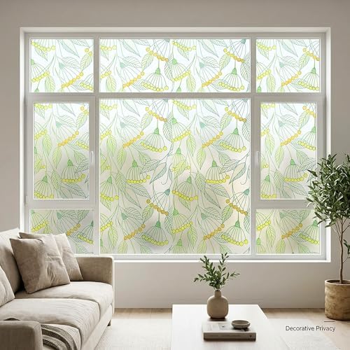 Spring Leaves Stained Glass Window Film Privacy Anti UV 17.5x78.7in - Image 6
