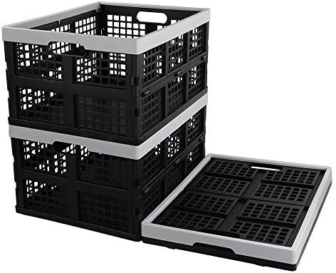 Kekow 30 L Black Plastic Collapsible Storage Basket, 3-Pack by Kekow