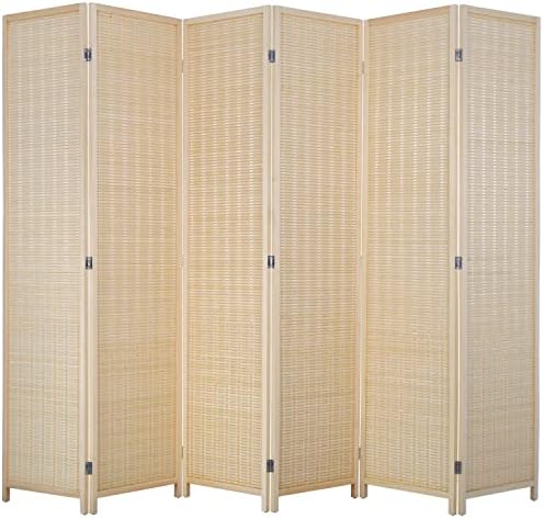 FDW 6-Panel Folding Room Divider | 6ft, Natural | Light & Portable by FDW