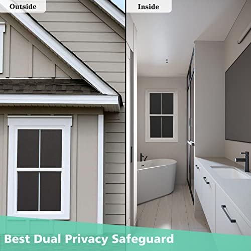 Volcanics Blackout Window Film with Installation Tools, Privacy Frosted Sun Blocking Black Window Cover Room Darkening Window Tint for Home Static Cling 100% Light Blocking 35.4 x 78.7 Inches - Image 4