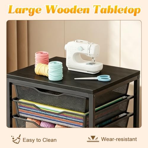 10-Drawer Rolling Storage Cart, Craft Organizers and Storage, Black - Image 5
