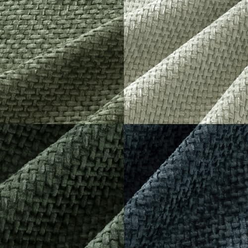 MIULEE Decorative Chenille Euro Pillow Covers Green Navy 22x22 Pack of 4 - Image 2