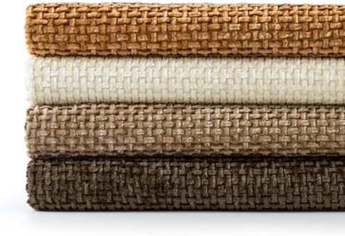 MIULEE Soft Decorative Chenille Fall Pillow Covers Brown 20x20 Pack of 4 - Image 7