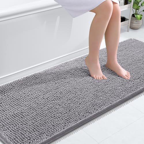 OLANLY Bathroom Runner Rugs 70x24, Extra Soft Absorbent Chenille Bath Rugs by OLANLY