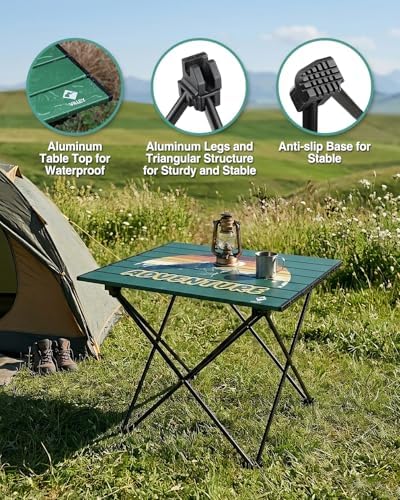 VILLEY Portable Camping Side Table, Ultralight Aluminum Folding Beach Table - Image 5