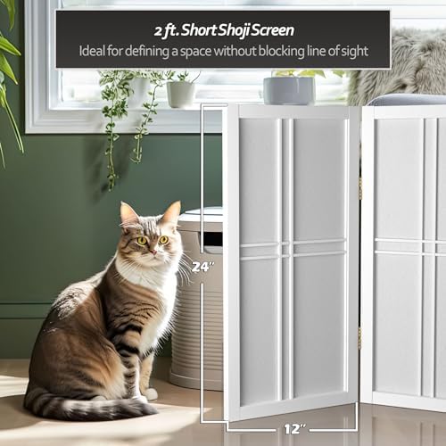 2 ft. Short Desktop Double Cross Shoji Screen - White - 4 Panels - Image 5