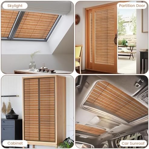 DKTIE Faux Wood Blinds Pattern Window Privacy Film 35.4" x 118.1" - Image 4
